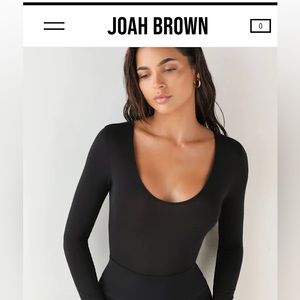 JOAH BROWN SCOOP NECK LONG SLEEVE SLIP MiNi DRESS Vintage Black SZ S/M (4/6)